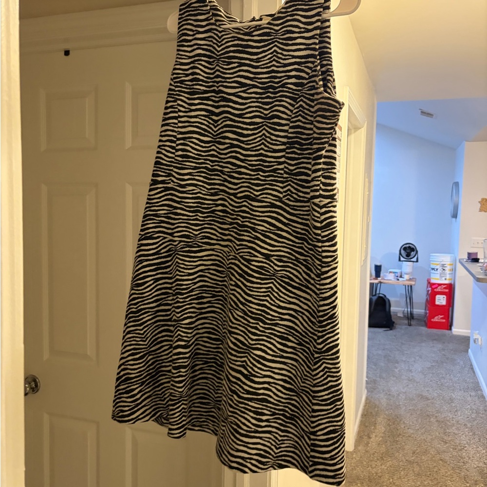 Michael Kors Black and White Zebra Print Dress